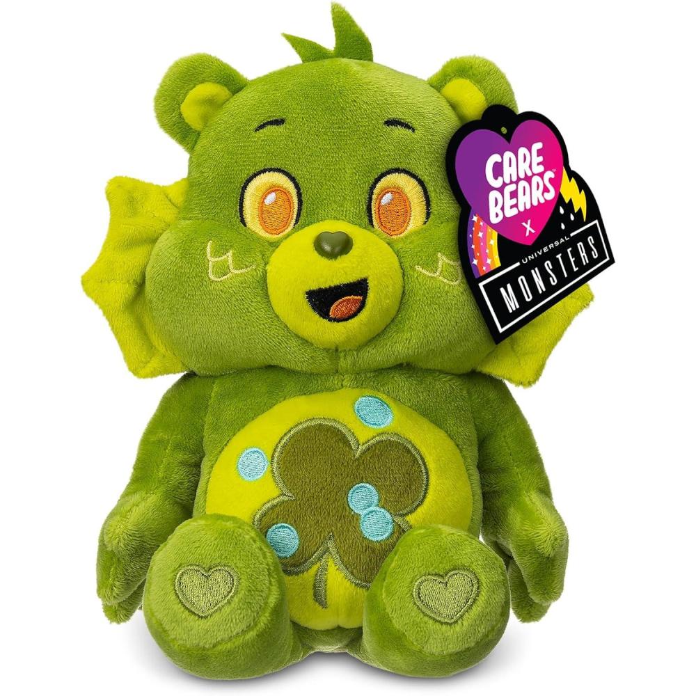 imageCare Bears Universal Monsters 9quot Fun Size Plush  Grumpy Bear as Frankenstein  Soft Huggable Plushie Stuffed Animal for Girls and Boys Ages 4Good Luck Bear as Creature from the Black Lagoon