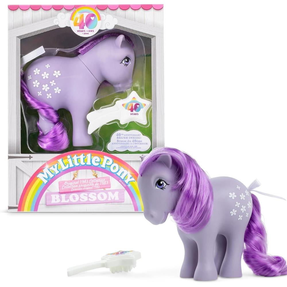 imageMy Little Pony 40th Anniversary 4Inch Cotton Candy Original 1983 Collection Long Brushable Mane and Tail Action Figure Great for Kids Toddlers Girls Ages 4Blossom