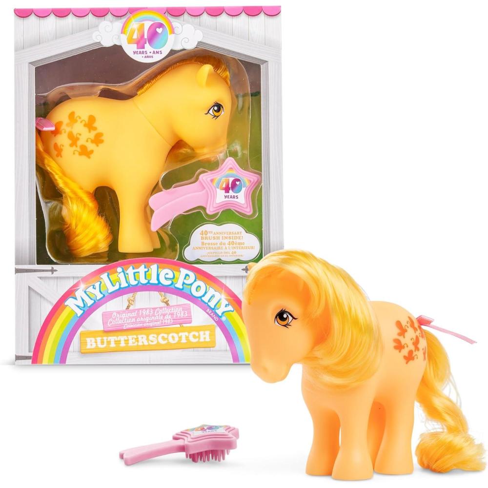 imageMy Little Pony 40th Anniversary 4Inch Cotton Candy Original 1983 Collection Long Brushable Mane and Tail Action Figure Great for Kids Toddlers Girls Ages 4Butterscotch