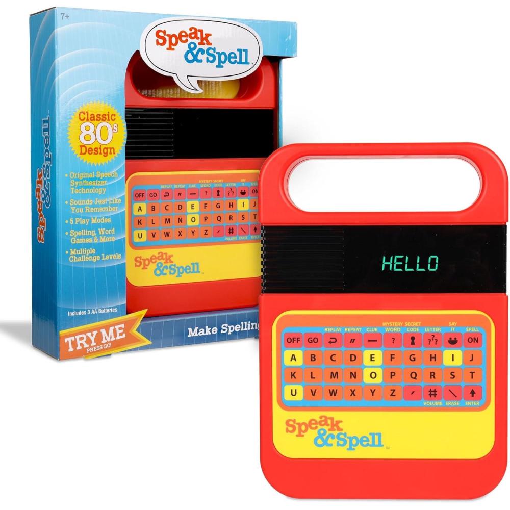 imageSpeak ampamp Spell Electronic Game  Educational Learning Toy Spelling Games 80s Retro Handheld Arcade Autism Toys Activity for Boys Girls Toddler Ages 7Speak  Spell