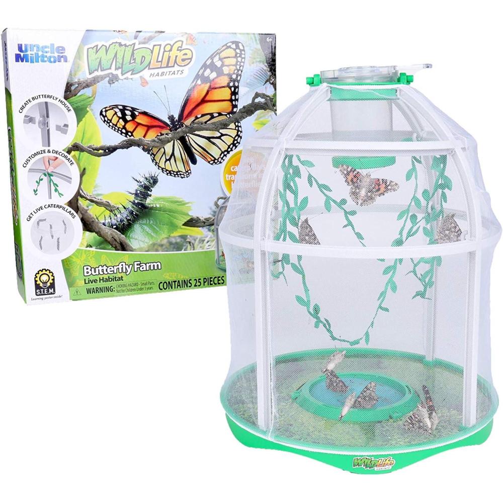 imageUncle Milton Butterfly Farm Live Habitat  Observe Caterpillars Transform Into Butterflies STEM Toy Great Gifts for Boys ampamp Girls Ages 6