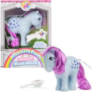 My Little Pony, 40th Anniversary 4-Inch Cotton Candy, Original 1983 Collection, Long, Brushable Mane and Tail, Action Figure, Great for Kids, Toddlers, Girls, Ages 4+(Blue Belle)