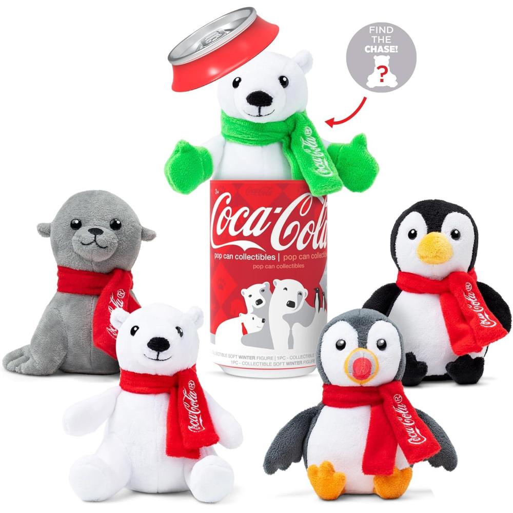 imageCocaCola Pop Cans Collectible 5quot Plush Stuffed Animal in 12oz Can  Character Will Vary  Collect Them All
