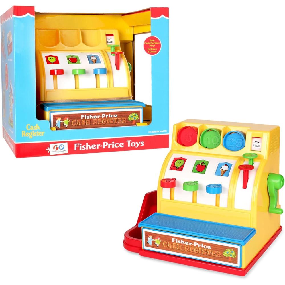imageFisherPrice Classics  Retro Cash Register  Great PreSchool Gift for Girls and Boys Kids and Toddlers birthday gift Christmas holiday Ages 2Retro Cash Register