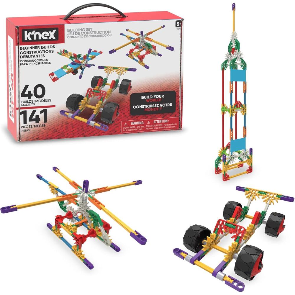 imageKNEX  40 Model Building Set 141 Pieces STEM Toy Engineering Play Creative Construction Ages 5Beginner 40 Model