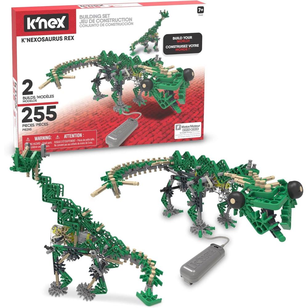 imageKNEX  KNEXosaurus Rex Motorized Dinosaur Set  255 Pieces STEM Building Engineering Play Kid Construction Set Ages 7