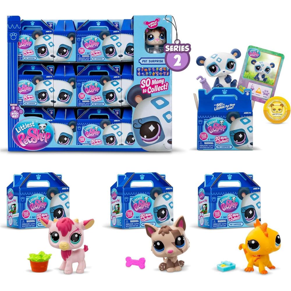 imageLittlest Pet Shop  Pet Surprise Display 18 Pet Collector Set  Series 2  LPS Gen 7 Authentic Mystery Figures Surprise Collectible Kidult Toy Girls Boys Kids Tweens Ages 4