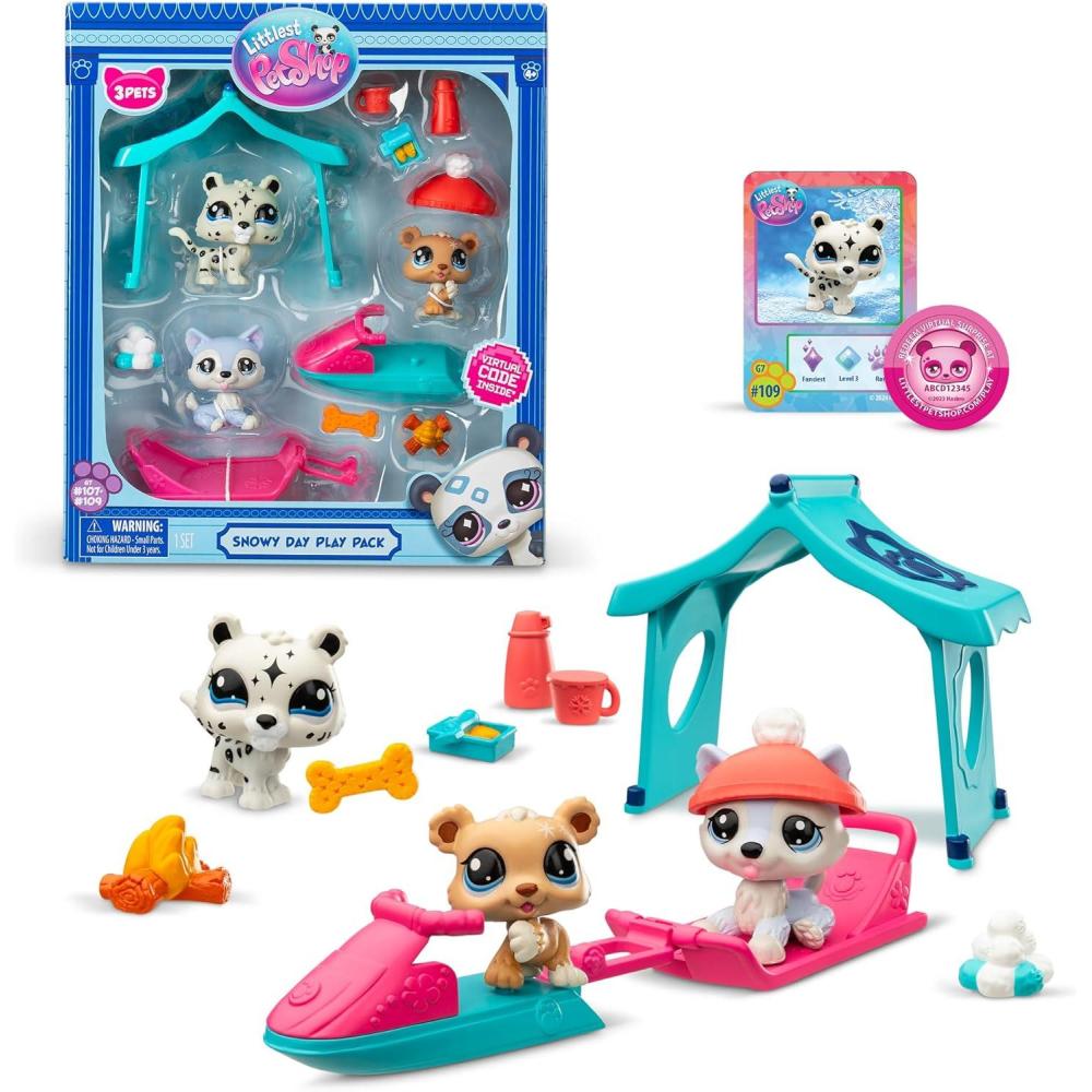 imageLittlest Pet Shop  Snowy Day Play Pack  LPS Gen 7 Authentic Mystery Figures Surprise Collectible Kidult Toy Girls Boys Kids Tweens Ages 4