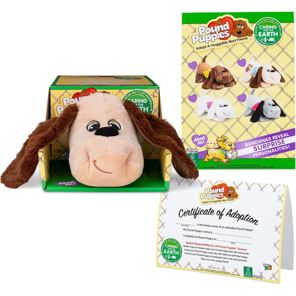 imagePOUND PUPPIES Classic Plush  Sleepy  Tan Eco Friendly