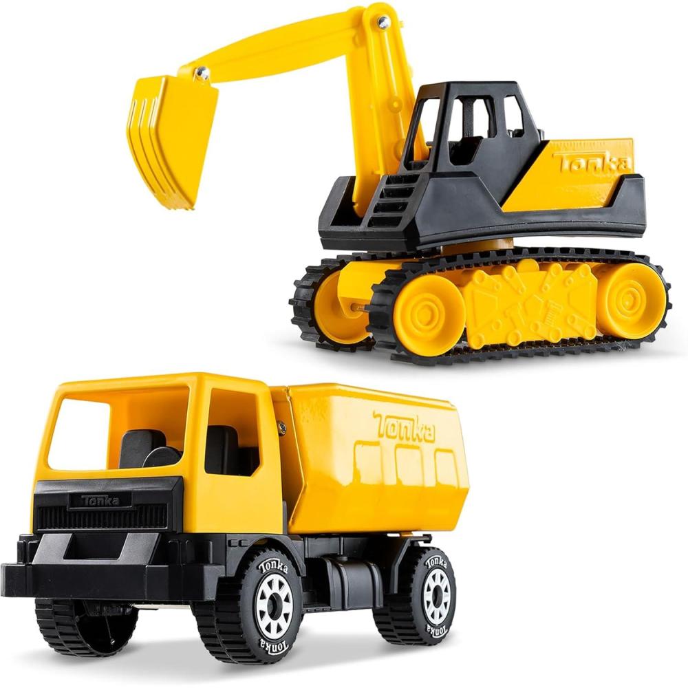 imageTonka  Steel Classics Giga Series  Dump Truck ampamp Excavator 2Pack