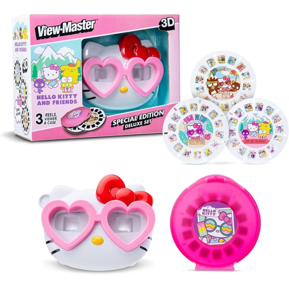 imageView Master  Hello Kitty Deluxe View Finder Set  Reel Viewer for Kids Adults Classic Game Retro Toy Kawaii Nostalgic Gift View Finder Toys Learning Toy Ages 3