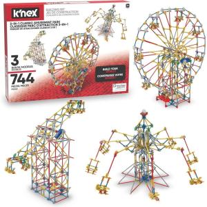K’NEX – 3-in-1 Classic Amusement Park Building Set – 744 Pieces, Motorized, Kid Construction Set‚ Ages 9+