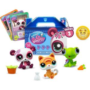 Littlest Pet Shop – Pet Surprise 3-Pack – Series 3, Gen 7 Authentic LPS Bobble Head Toy Figure, Collectible Toy Animal, Ages 4+