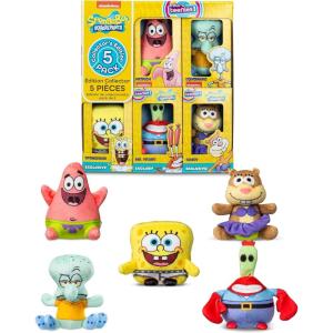 Spongebob Square Pants 5-Pack – Collectible Miniature Plush Figure, Suffed Animal, Toy Mini Soft Figure for Kids Ages 4+