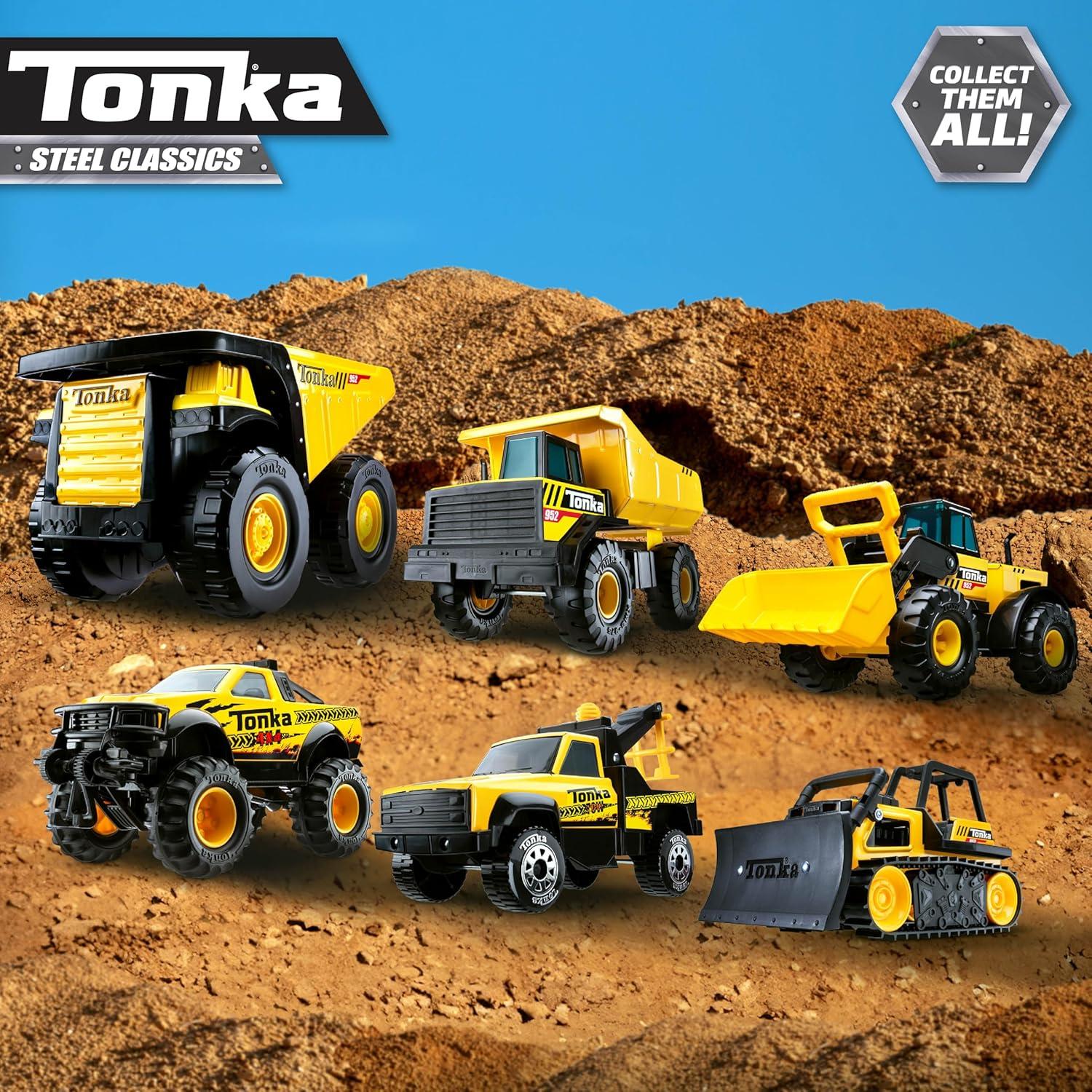 imageTonka Steel Classics Front Loader  Made with Steel ampamp Sturdy Plastic Yellow Toy Construction Truck Boys and Girls Kids Toddlers Ages 3Front Loader