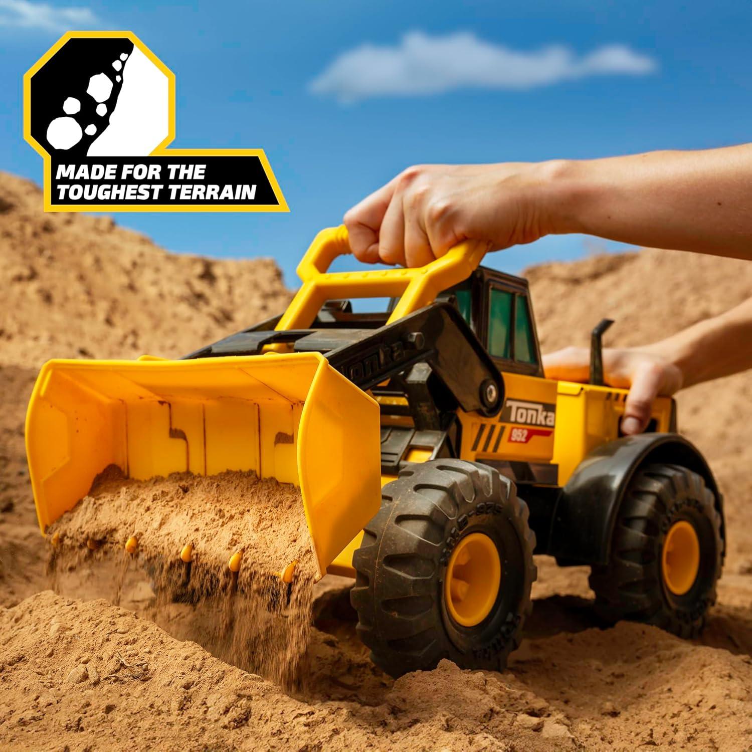 imageTonka Steel Classics Front Loader  Made with Steel ampamp Sturdy Plastic Yellow Toy Construction Truck Boys and Girls Kids Toddlers Ages 3Front Loader