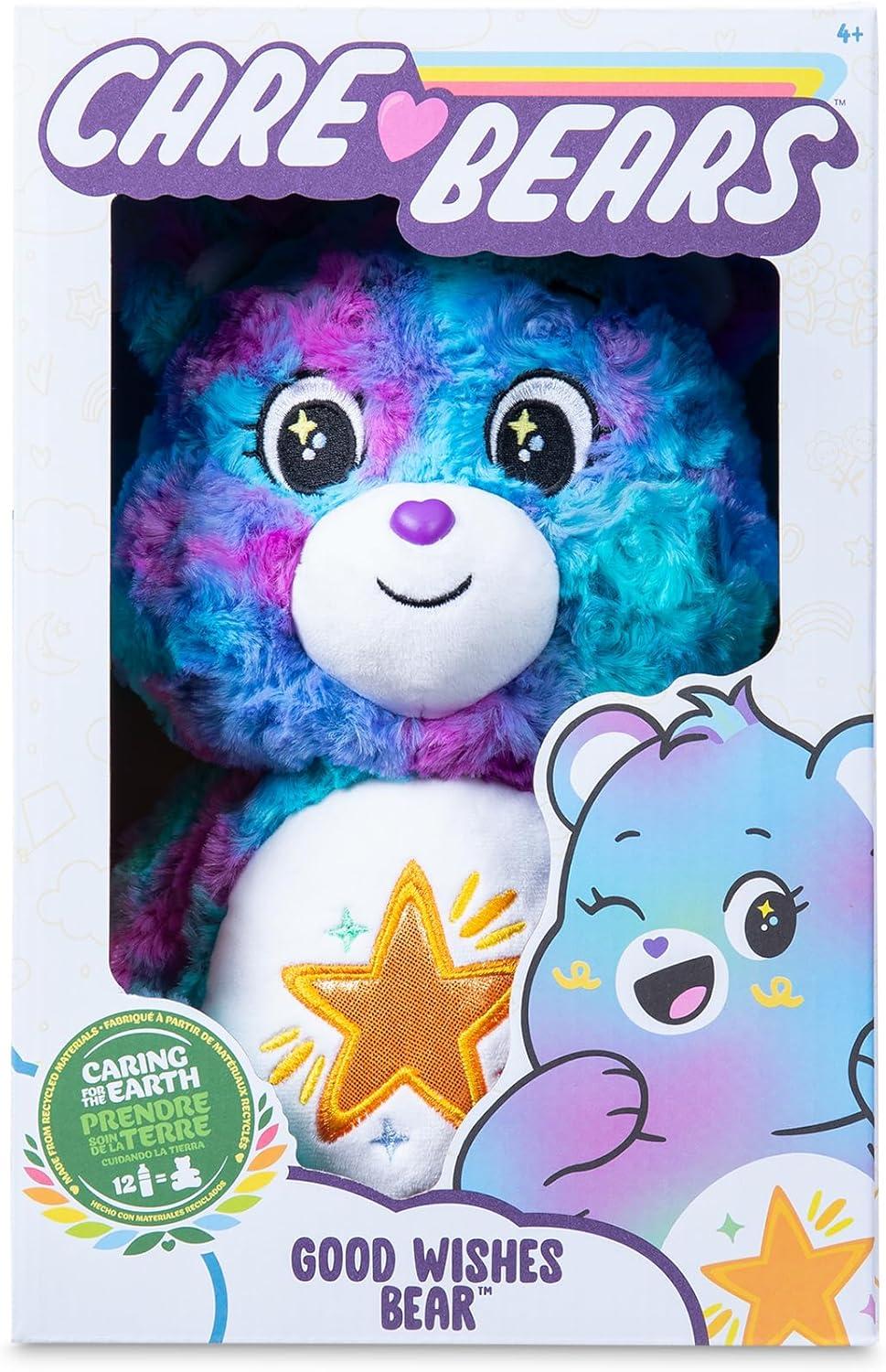 imageBasic Fun Care Bears Good Wishes Medium Plush Toy 35 cm  Soft Fluffy Plush with Iridescent Belly Badge for Girls and Boys from 4 Years