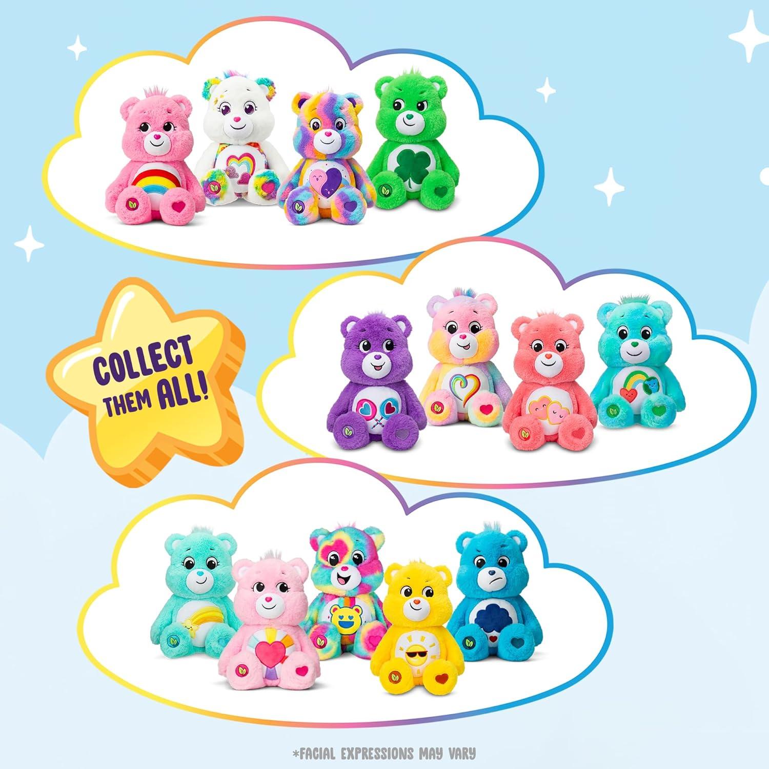 imageCare Bears 14quot Friends Forever Bear Plushie  TieDye Multicolored Made from Recycled Materials Soft and Huggable  Good for Girls and Boys Employees Collectors Ages 4