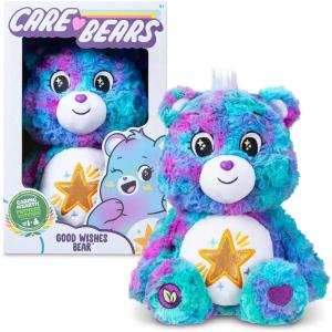 Basic Fun Care Bears Good Wishes Medium Plush Toy 35 cm – Soft, Fluffy Plush with Iridescent Belly Badge for Girls and Boys from 4 Years