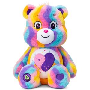 Care Bears 14″ Friends Forever Bear Plushie – Tie-Dye Multicolored Made from Recycled Materials! Soft and Huggable! – Good for Girls and Boys, Employees, Collectors, Ages 4+