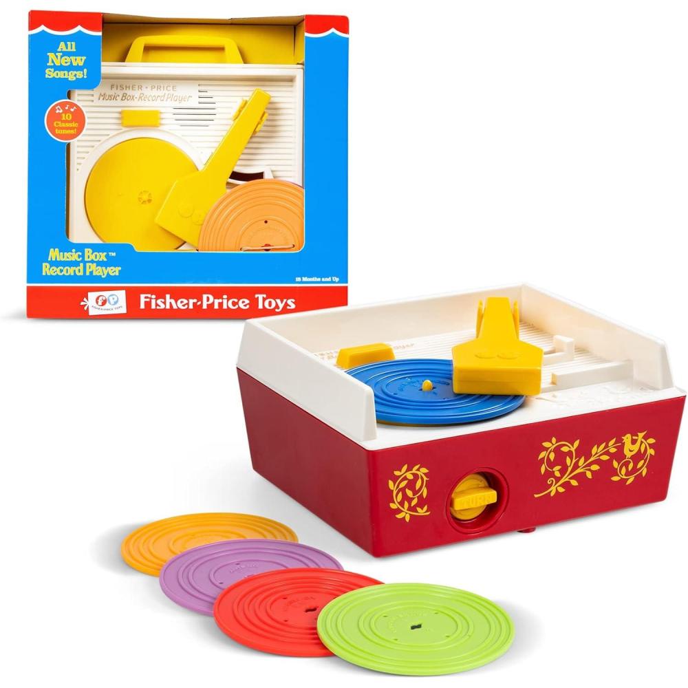 imageFisher Price Classics  Record Player  Retro Tactile Interactive Retro Toy for Kids Girls Boys Toddlers Baby Preeschooler Unisex 18 Months
