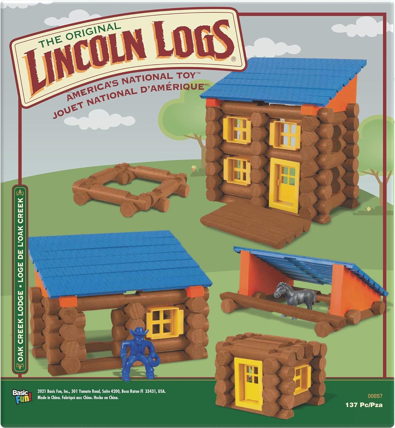 imageLINCOLN LOGS  Oak Creek Lodge  137 Pieces  Real Wood LogsAges 3  Best Retro Building Gift Set for BoysGirls  Creative Construction Engineering  Top Blocks Game Kit  Preschool Education ToyLogs