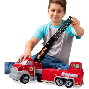 Tonka Steel Classics Hook N’ Ladder Fire Truck – Made with Steel & Sturdy Plastic, Red Toy Construction Truck, Boys and Girls, Kids, Toddlers, Ages 3+