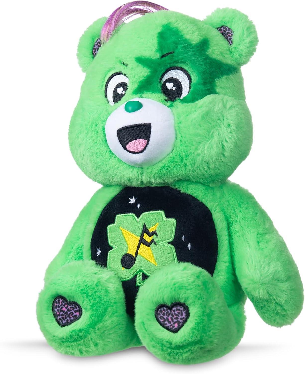 imageCare Bears 14quot Rock Theme Medium Size Plush Funshine BearGood Luck Bear Rock Theme