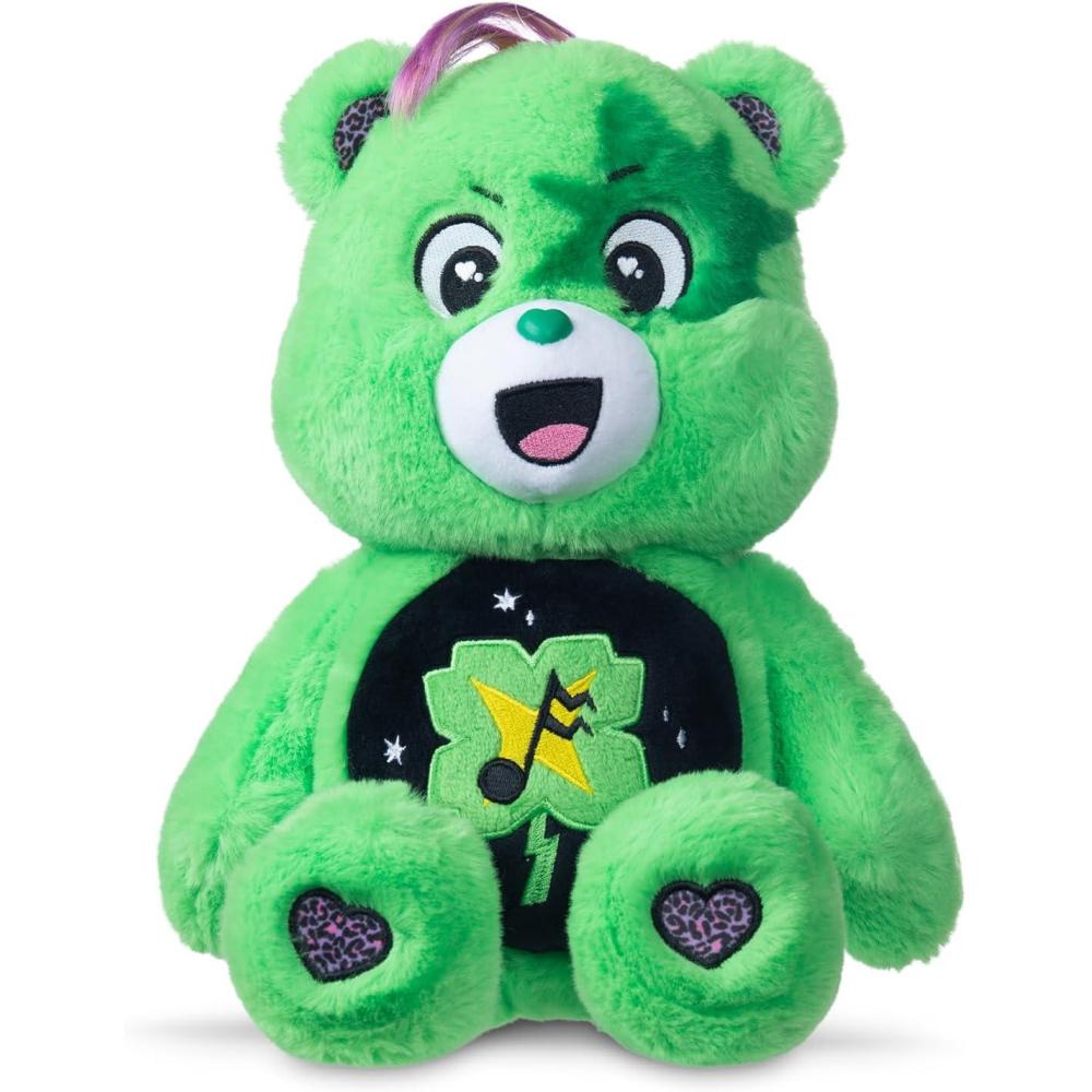 imageCare Bears 14quot Rock Theme Medium Size Plush Funshine BearGood Luck Bear Rock Theme