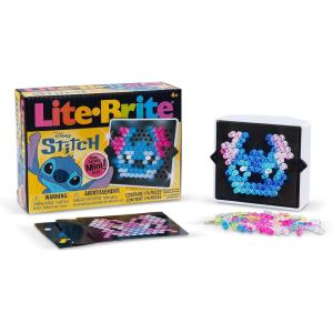 Basic Fun Lite-Brite Stitch Mini – Disney Lilo & Stitch Light Toy – Creative Travel Set with Templates & Pegs