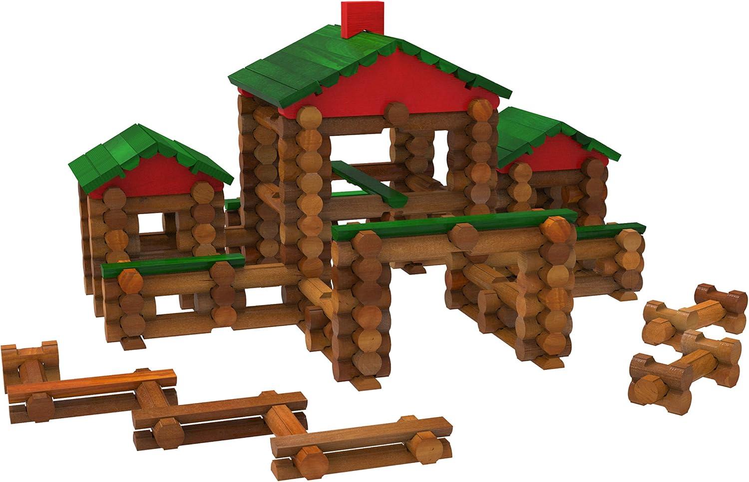 image:imageLINCOLN LOGS Classic Farmhouse 268 Pieces Real Wood Logs Ages 3 Best Retro Building Gift Set for BoysGirls Creative Construction Engineering Preschool Education Toy