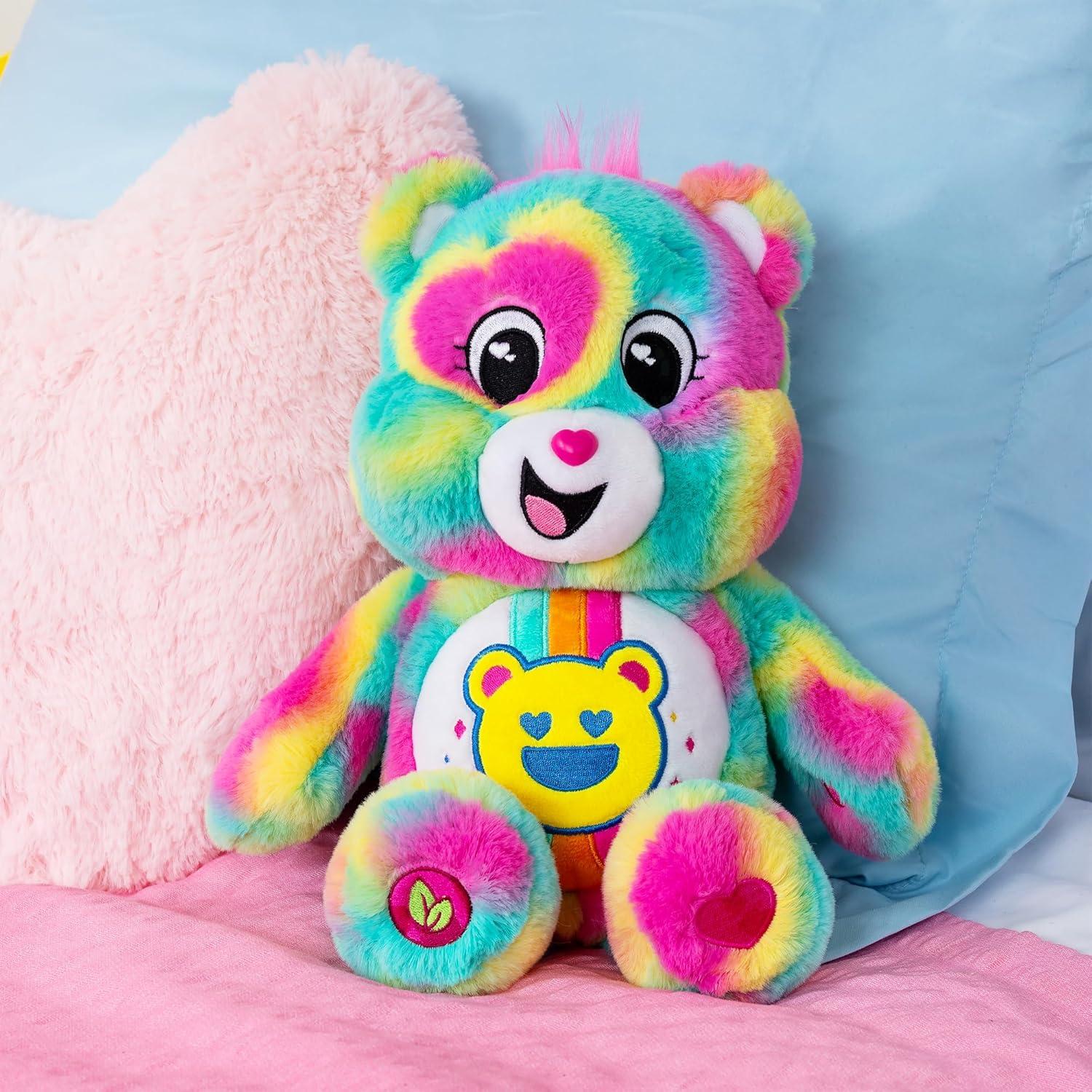 image:imageCare Bears 14 Good Vibes Bear TieDye Multicolored Plushie for Ages 4 Perfect Stuffed Animal Support Gift Super Soft and Cuddly Good for Girls and Boys Employees Collectors
