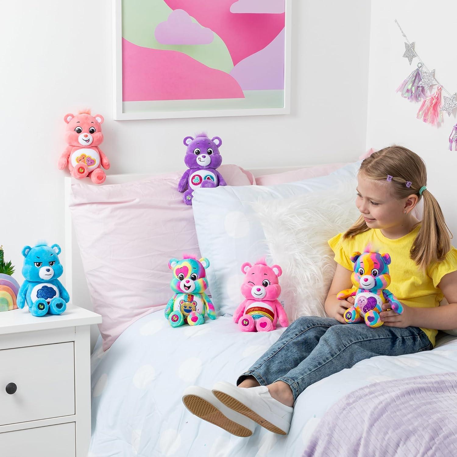 image:imageCare Bears 9 Glitter Good Vibes Bear TieDye Multicolored Made from Recycled Materials Good for Girls and Boys Collectors Ages 4