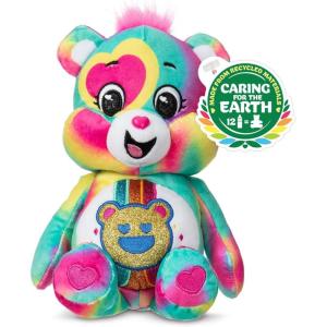 Care Bears 9″ Glitter Good Vibes Bear – Tie-Dye Multicolored, Made from Recycled Materials! – Good for Girls and Boys, Collectors, Ages 4+